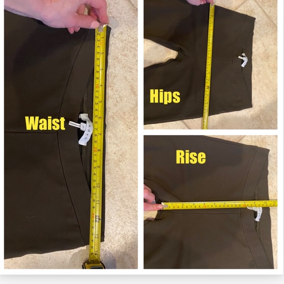 Sandro Ankle Zip Olive Green Leggings - Picture 4 of 8